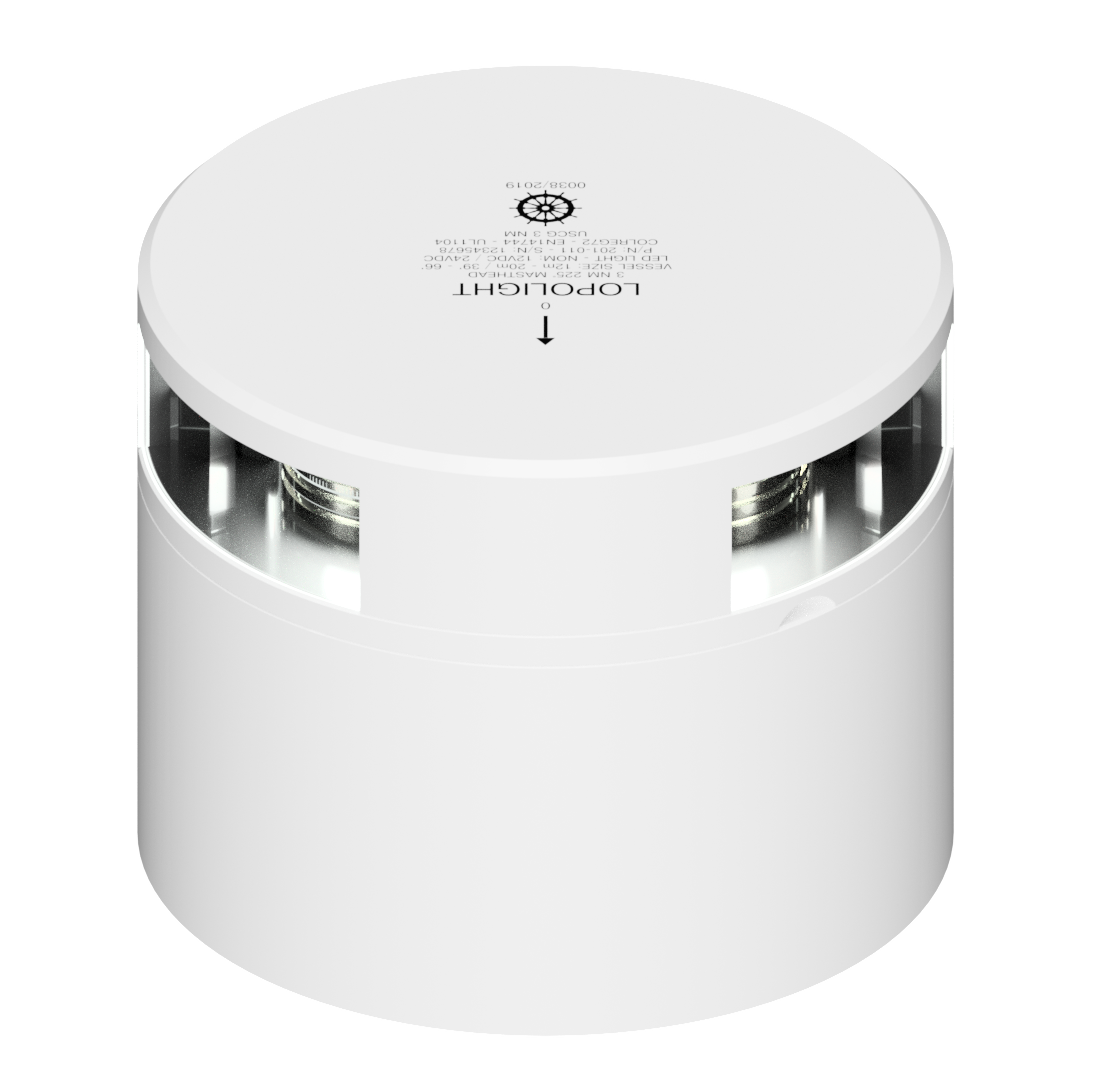 3nm 225° White, Masthead, white ceramic coated